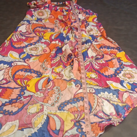 Trina Turk Sevilla Asymmetric Swimsuit Cover Up Midi Dress In Vibrant Colors - Picture 12 of 14